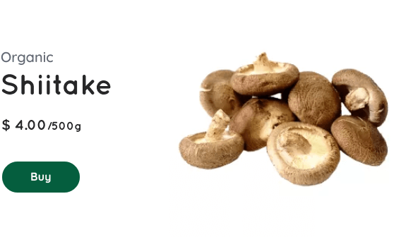 Shiitake, $4.00/500g